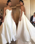 2019 Satin A-line Wedding Dresses Sweetheart Chapel Train Bridal Wedding Gowns